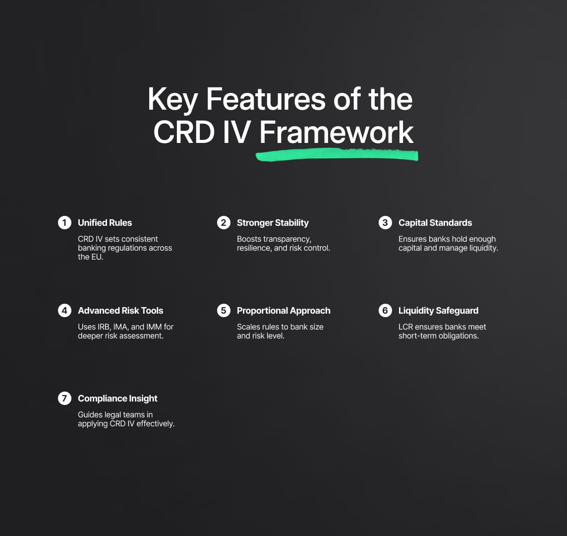 Key Features of the CRD IV Framework