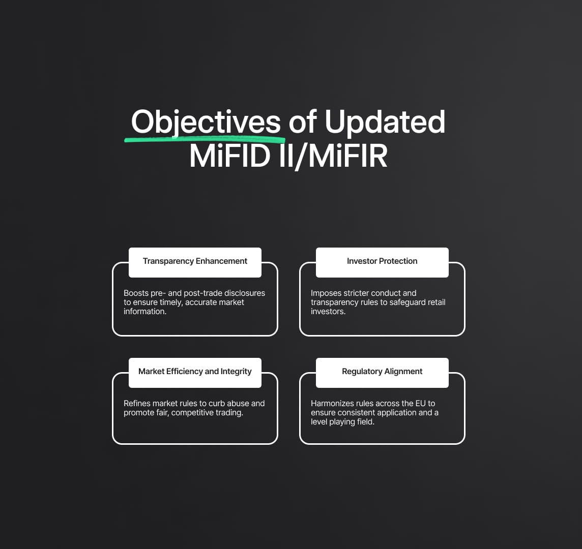 Key Objectives of MiFID II and MiFIR Amendments