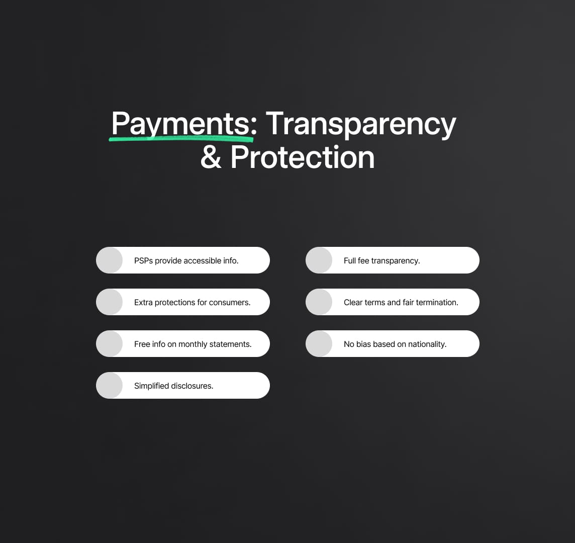 Transparency and Consumer Protection in Payment Services